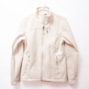 The North Face  Ivory White Softshell Jacket Women M Fitted Zip Outdoor Gorpcore
